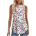 thumbnail image 2 of Wiyuqeen Women's 4th of July Tank Tops Sleeveless High Neck Stars Tanks Funny Independence Day Print Tunics Summer Holiday Beach Tanks, 2 of 6