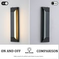 thumbnail image 4 of H22" Large Dusk to Dawn Modern Outdoor Wall Light 24W Integrated LED Exterior Wall Sconce with Black Trapezoid Design and Acrylic Shade for Garage Entryway, 4 of 8