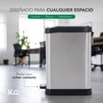 thumbnail image 3 of Bote de Basura de Acero Inoxidable Pack 2 con Pedal y Cesto Removible Capacidad 8L Cocina y Baño, 3 of 7