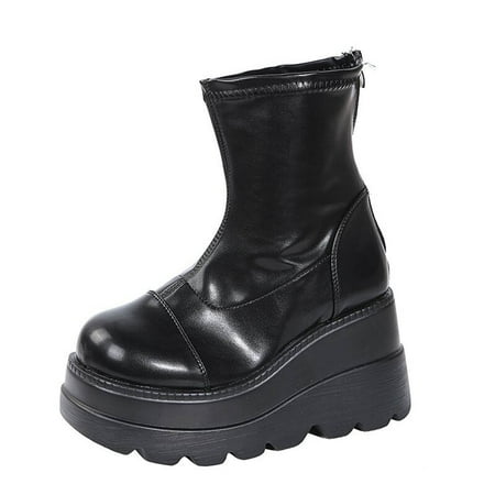 

jsaierl New Style Women s Colorful Slope Heel Side Zipper Boots Children s Plus Size Women s Shoes