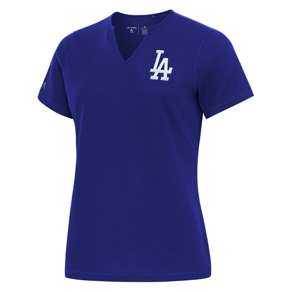Women's Antigua  Royal Los Angeles Dodgers Notch Neck T-Shirt