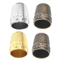 Clispeed 4pcs Thimbles for Sewing Craft Projects Brass Finger Protection for Beginners