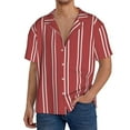 thumbnail image 3 of Sigee Stripes Red White Print Men's Shirts Casual Button Down Short Sleeve Summer Beach Shirt Hawaiian Vacation Shirts Tee Shirt-Medium, 3 of 7