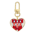 thumbnail image 1 of Chinese Culture Red Woman Gold Heart Keychain Metal Keyring Holder, 1 of 3