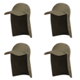 thumbnail image 2 of Sombrero de pescado unisex con visera para el sol, protección solar con cubierta para el cuello de la oreja (verde militar), 2 of 2