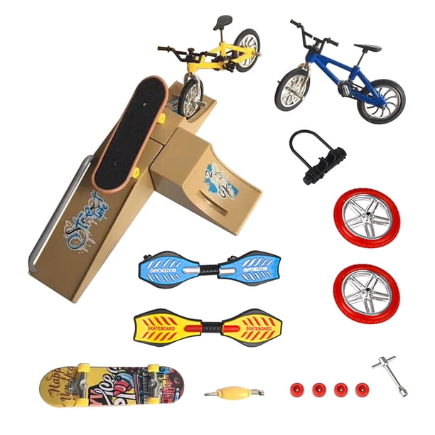 Ounissouiy 1 Juego de Mini Scooter de juguete, Scooter de ruedas, juguetes educativos para niños, Scooter de dedo, diapasón de bicicleta, monopatín Juguetes CDH-4B Ounissouiy FN000289-05B