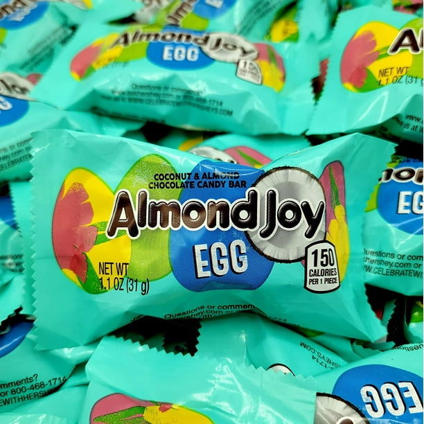 Almond Joy Easter Eggs, Coconut and Almond Chocolate Eggs, Snack Size, Individually Wrapped