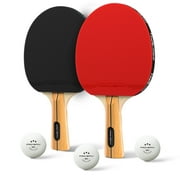 PRO-SPIN Ping Pong Paddles, 2-Player Set, High-Performance Table Tennis Rackets, 3-Star Ping Pong Balls, Compact Storage Case