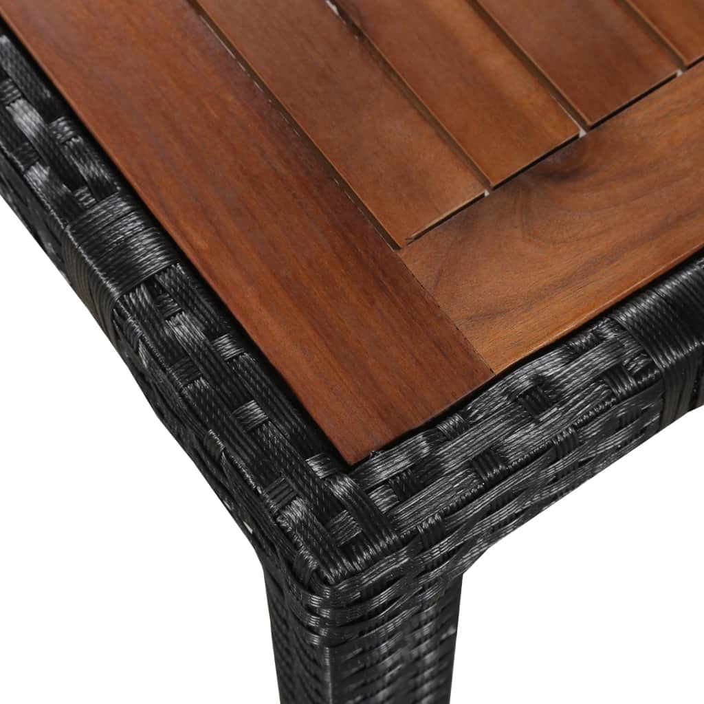 Kepooman Outdoor Patio Rattan Wicker Dining Table Set with Wood Table & Armrest Chairs, Set of 7, Black Kepooman Outdoor Patio Rattan Wicker Dining Table Set with Wood Table & Armrest Chairs, Set of 7, Black