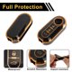 thumbnail image 4 of Funda de Llave de Coche de Silicona TPU de Tonos Negro y Dorado para Fiat 500 Cabrio/Nuova para Fiat 500C/500L/500X/600 - Funda de Control Remoto de 3 Botones, 4 of 6