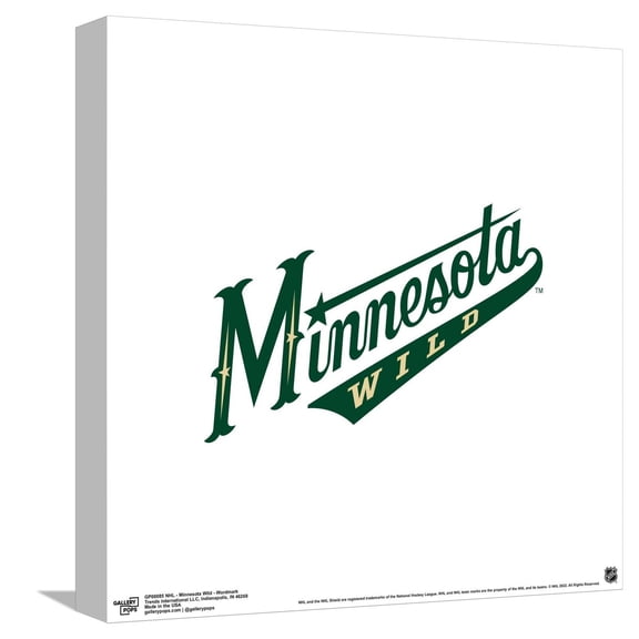 Gallery Pops NHL Minnesota Wild - Wordmark Canvas Wall Art, Unframed Version, 12" x 12"