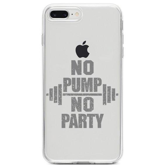 DistinctInk Clear Shockproof Hybrid Case for iPhone 7 PLUS / 8 PLUS (5.5" Screen) TPU Bumper Acrylic Back Tempered Glass Screen Protector - No Pump No Party Weights