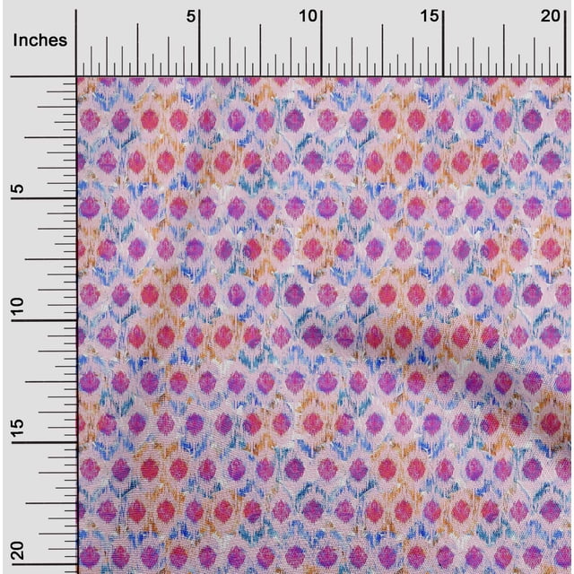 oneOone Tissu Jersey Viscose Chevron Ikat Imprimé 1 Yard 60 Pouces de Large