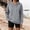 Gray, variant on Snap Button Hoodie for Women Quilted Long Sleeve Hooded Sweatshirt with Drawstring Hood Kangaroo Pocket Relaxed Fit for Casual Lounge Travel Fall Winter Gray S