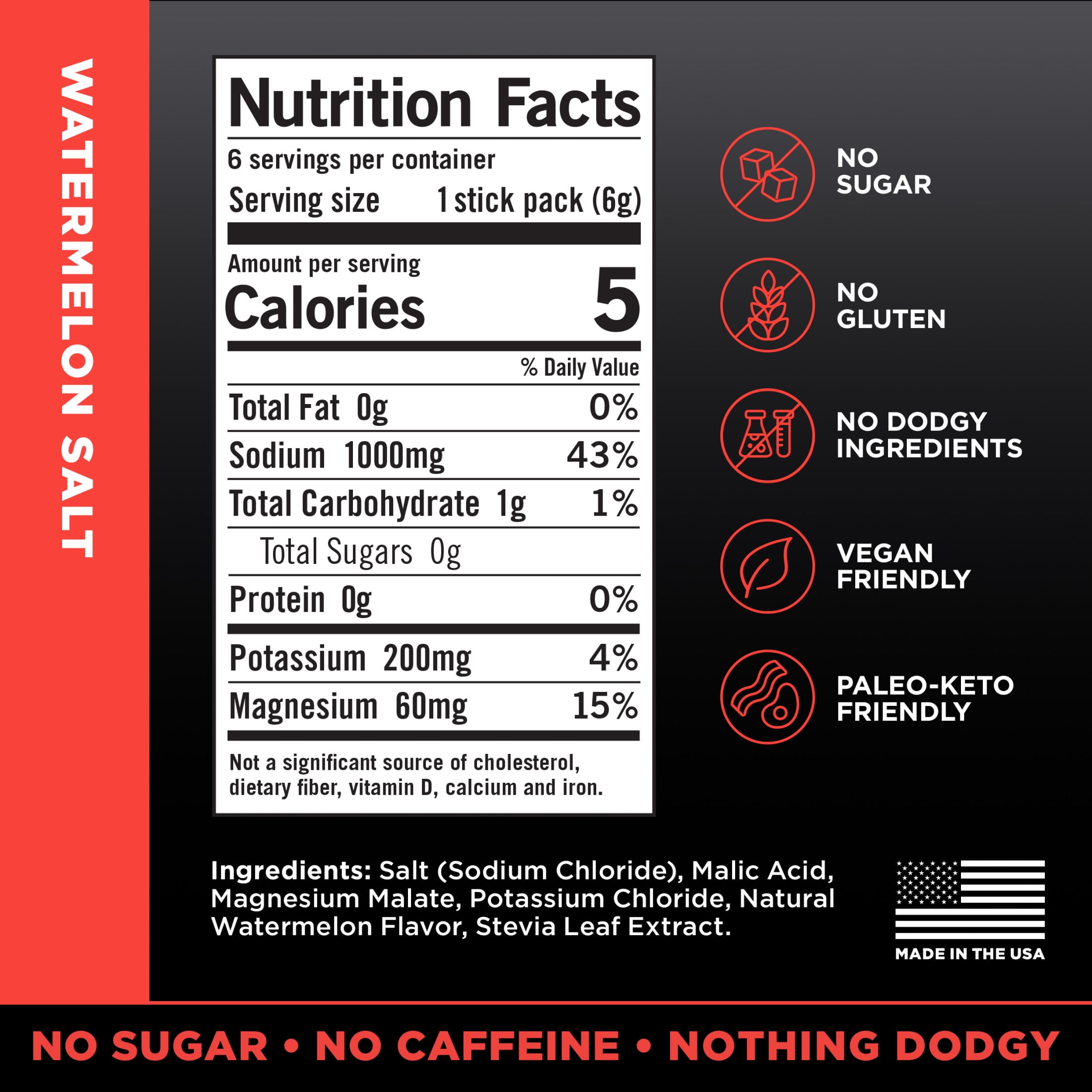 (5 pack) LMNT Zero Sugar Electrolyte Drink Mix - Watermelon - 6ct