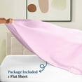 thumbnail image 4 of Luxurious Flat Sheet - 100% Egyptian Cotton, 500 Thread Count, 1-Piece Top Sheet, Soft Bed Sheet, Breathable and Cooling Flat Sheet, Stripe Baby Pink, Full/Double Size, 4 of 5