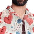 thumbnail image 5 of Eiffel Tower Valentine's Day Men's Short Sleeve Shirts, Casual, Printed, Button Down, Beach Shirt - Spread Collar Tops for Summer Beach Fun, 5 of 6