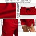 thumbnail image 6 of Aimik Men's Gym Athletic Shorts Side Zipper Pocket Contrast Drawstring Quick-Dry Summer Shorts for Workout Running Sports, 6 of 6