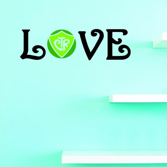 Custom Decals Love Ctr Wall Art Size: 10 X 36 Inches Color: Multi