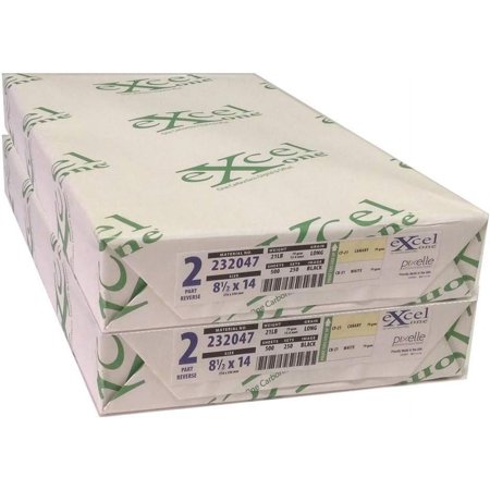 Excel One Carbonless 2-Part Reverse Paper (Canary/White), 8.5" x 14" (232047), 250 Sets Per Ream - Two (2) Reams (500 Sets)