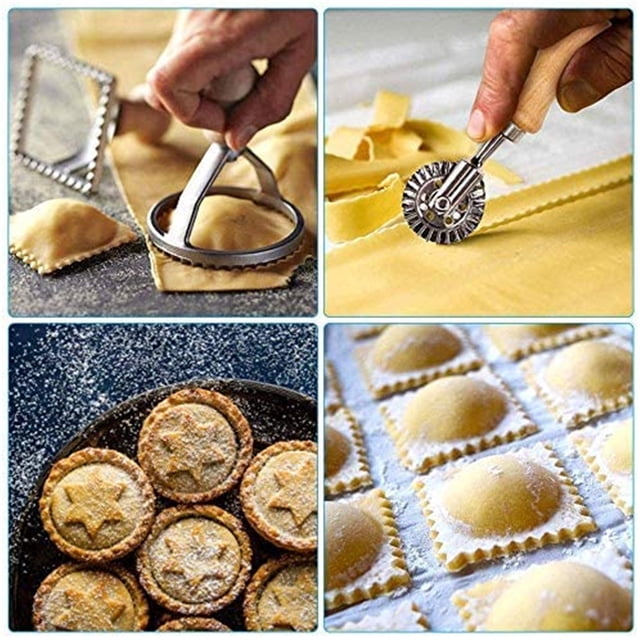 Xihbxyly Cortador de Pastel de Flores, Diseño de Mango de Madera, Agarre Ergonómico y Cómodo, Corte Fácil para Formas Perfectas, Uso Versátil En La Cocina, Preparación de Pasta, Horneado, Fácil de Li