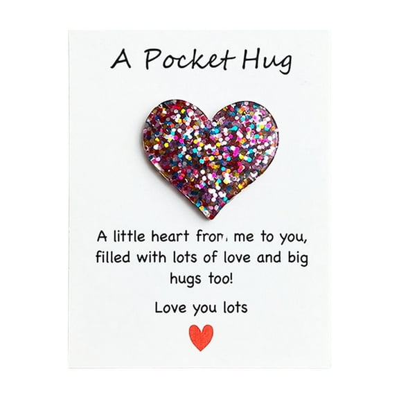 PEIBang Valentine Pocket Hug Gifts,Heart Pocket Hug Token with Card for Adults Teacher Valentine Party Favors