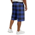 thumbnail image 5 of Delconic Men Classic Buffalo Plaid Quick Dry Casual Shorts Skin Friendly Elastic Waist Deep Side Storage Pockets Short Trousers For Spring Summer Commute Walking Blue L, 5 of 5