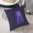 thumbnail image 6 of Square Throw Pillow Covers with Core, Cat Stealing Fish Art Illustration Purple Pillows for Sofa Beds, 20"x20", 6 of 9