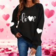 thumbnail image 2 of Valentines Sweatshirts For Women Crewneck Pullovers Love Heart Graphic Sweat Shirt Cute Sweatshirt Long Sleeve Tops, 2 of 9