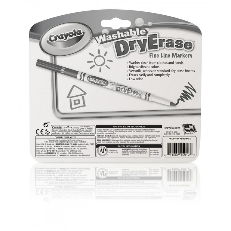 Crayola Fine Line Washable Dry Erase Markers 