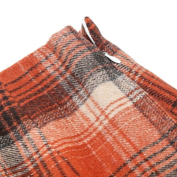 Orange wool plaid skirt best sale