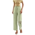 thumbnail image 2 of Ailaofu Women's Summer Fashion Printed Long Pants Elastic Waist Casual Trousers with Pockets for Daily Outings, 2 of 8