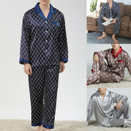 

2 Pcs/Set Pajamas Suit Stripe Print Smooth Soft Spring Nighty Set for Home