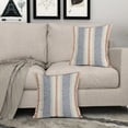 thumbnail image 3 of Navy Blue Orange Pillow Covers 18x18 Set of 2 Gray Grey Dot Print Striped Decorative Outdoor Pillowcases Boho Rustic Farmhouse Decorative Throw Cushion Case Decor for Couch Sofa Bed, 3 of 6