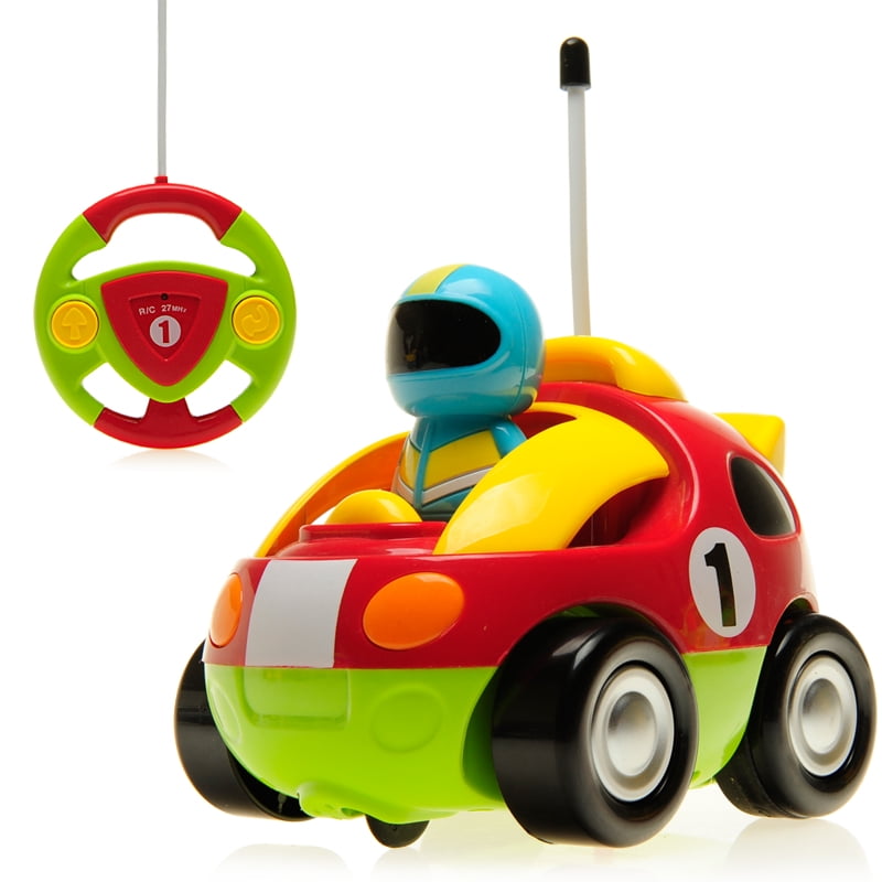 Blue Remote Control with Light Music Radio for Toddlers Baby Kids Child SGILE RC Cartoon Car Toy for Kids Birthday Gift Present 