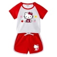 thumbnail image 3 of Hello Kitty-Conjunto de Top cómodo de algodón para bebé, pantalones calientes de moda para niña, ropa de dos piezas de manga corta con dibujos animados bonitos, 3 of 4