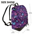 thumbnail image 3 of Hirioo Bright Purple Butterflies for Womens Backpack Leather Backpack for Women Travel Fashion Bags,Perfect for Work, School, or Casual Outings, 3 of 4