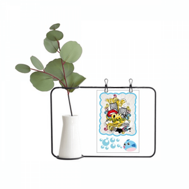 Graffiti Street Culture Colorful Mouth Stereo Transparent Glass Hanging Vases Decoration Bottle