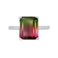 thumbnail image 3 of Sterling Silver with Watermelon Tourmaline and Natural White Topaz Solitaire Ring, 3 of 3