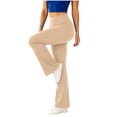 thumbnail image 6 of Horkkom Flare Leggings for Women High Waisted Yoga Pants Solid Color Workout Leggings with Pockets L, Gifts for Women, 6 of 8