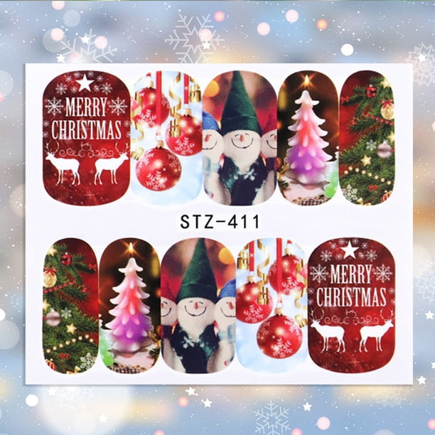 Pegatinas de Transferencia onlyliua para Decoración de Uñas Colores Navidad