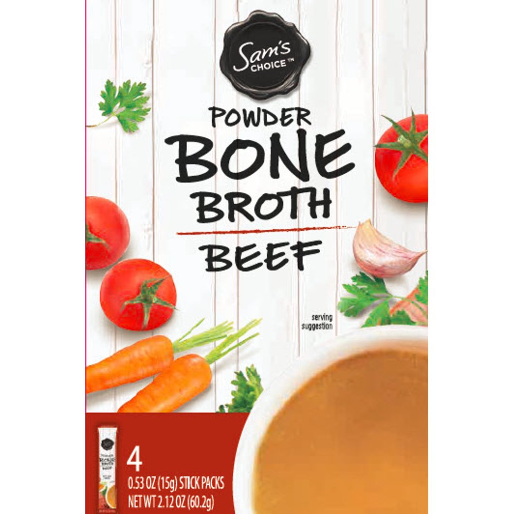 Sam's ChoicePowder Beef Bone Broth, 2.12 oz, 4 Count