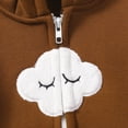 thumbnail image 4 of Bellafa Newborn Baby Boy Clothes Solid Long Sleeve Zipper Hooded Romper Jumpsuit with Pocket Fall Winter One Piece Outfits, 4 of 8