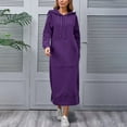 thumbnail image 4 of Comdrip Long Hoodies for Women, Women's Casual Pocket Slim Pullover Hoodie Dress 2025 Fall Pullover Oversized Sweatshirt for Women Hoodie Dress for Women Purple 5XL, 4 of 6