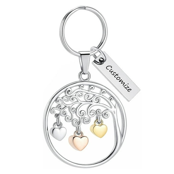 Personalize Tree of Life Keepsake Cremation Jewelry for Ashes Urn Keyring for Ashes of Loved One Memorial Heart Urn Keychain Lockets for Human Pet Ashes