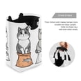 thumbnail image 3 of Yayeee Freestanding Laundry Hamper with Handle Collapsible Large Storage Basket for Clothes, Gray Cute Chubby Cat, 3 of 7