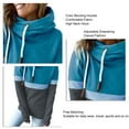thumbnail image 5 of Women Hoodies Pure Color Block Turtleneck Hoodie Ladies Casual Hoodie for Autumn Winter, 5 of 6