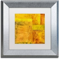 Trademark Fine Art "Essence of Yellow 2" Canvas Art by Michelle Calkins, White Matte, Silver Frame