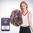 thumbnail image 2 of Cheerleading Pom Poms, Cheerleading Metallic Foil Pom Poms, Hand Flowers Cheerleader Pompoms for Team Spirit Sports Dance Cheering, 2 of 6