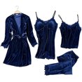 thumbnail image 1 of Conjunto de ropa de dormir para mujer, conjunto de pijama de 4 piezas, pijama de mujer sexy y cómodo para primavera otoño invierno JFHHH pequeña, 1 of 1